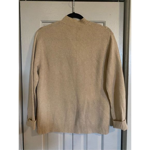 Mina Molinari Italy Wool Cashmere Beige Tan Knit Cardigan Size Large, MSRP $250+ - Picture 5 of 11